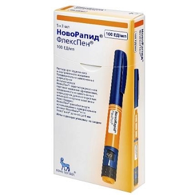 Купить НовоРапид ФлексПен 100 ЕД/мл 3 мл 5 шт шприц-ручка для внутривенного и подкожного введения