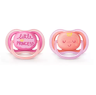 Купить Philips Avent Ultra Air SCF343/22 2 шт соска-пустышка силиконовая ортодонтическая 6-18 мес для девочек