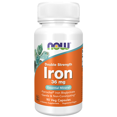 Купить Now Foods Iron Double Strength Железо двойной силы 36 мг 90 шт капсулы