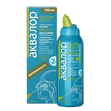Купить Аквалор Экстра Форте спрей д/промыв носа 125мл алоэ вера и ромашка