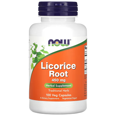 Купить Now Foods Корень Солодки 450 мг 100 шт капсулы