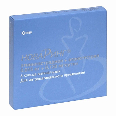 Купить НоваРинг 15 мкг + 120 мкг 3 шт кольцо вагинальное с аппликатором