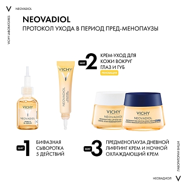 Купить Vichy Neovadiol 15 мл крем-уход для контура глаз и губ в период менопаузы