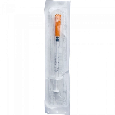 Купить Шприц инсулиновый U-100 0,3 мл 1 шт 3-х компонентный с интегрированной иглой 30G (0,30 x 8 мм)