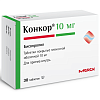 Купить Конкор 10 мг 30 шт таблетки покрытые пленочной оболочкой