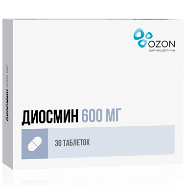 Купить Диосмин 600 мг 30 шт таблетки покрытые пленочной оболочкой