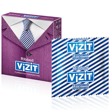 Купить Vizit Ribbed 3 шт презервативы ребристые