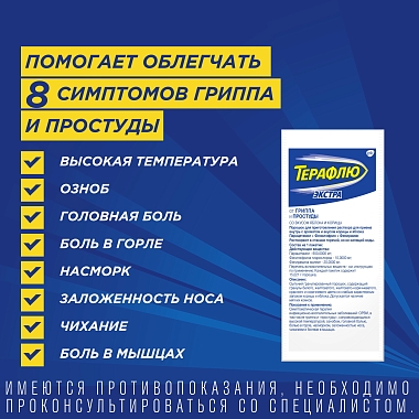 Купить ТераФлю Экстра 2 г 10 шт порошок для приготовления раствора для приема внутрь яблоко + корица