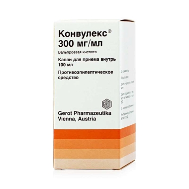 Купить Конвулекс 300 мг/мл 100 мл капли для приема внутрь