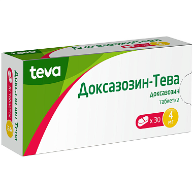 Купить Доксазозин-Тева 4 мг 30 шт таблетки