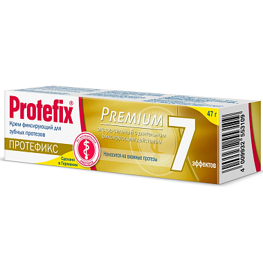 Купить Protefix Premium 47 г крем фиксирующий для зубных протезов экстра-сильный 7 эффектов