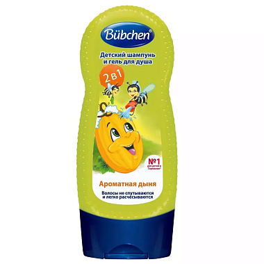 Купить Bubchen 230 мл шампунь детский и гель для душа 2в1 ароматная дыня
