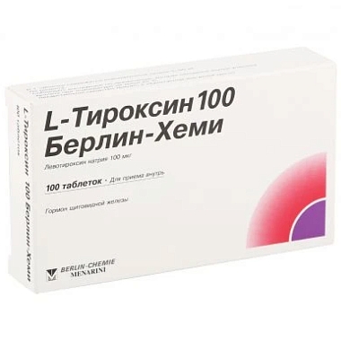 Купить Л-Тироксин 100 Берлин-Хеми 100 мкг 100 шт таблетки