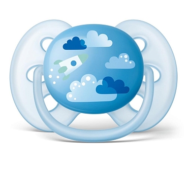 Купить Philips Avent Ultra Soft SCF222/22 2 шт соска-пустышка силиконовая ортодонтическая 6-18 мес для мальчиков