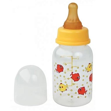 Купить Курносики 125 мл бутылочка для кормления с силиконовой соской цветная 0+