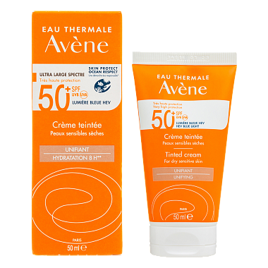 Купить Avene SPF 50+ 50 мл солнцезащитный крем тонирующий