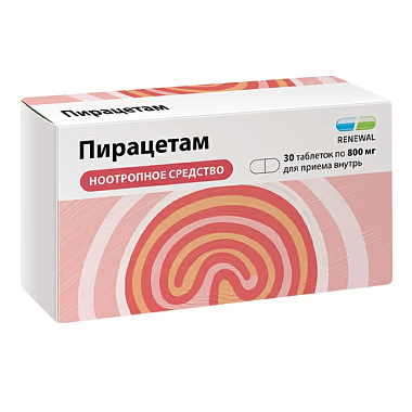 Купить Пирацетам Реневал 800 мг 30 шт таблетки покрытые пленочной оболочкой