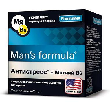 Купить Man's formula Антистресс + Магний В6 60 шт капсулы