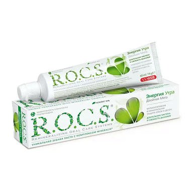 Купить Rocs 74 г паста зубная двойная мята