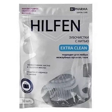 Купить BC Pharma Hilfen 50 шт зубочистки с нитью одноразовые