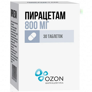 Купить Пирацетам 800 мг 30 шт таблетки покрытые пленочной оболочкой