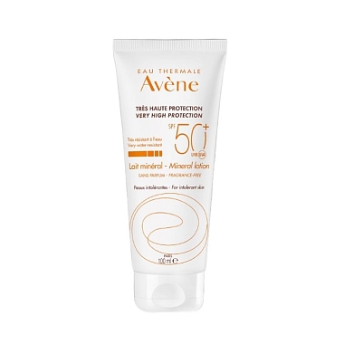 Купить Avene 100 мл молочко солнцезащитное с минеральным экраном SPF50+