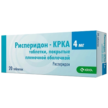 Купить Рисперидон-КРКА 4 мг 20 шт таблетки покрытые пленочной оболочкой