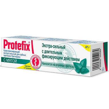 Купить Protefix 40 мл крем фиксирующий для зубных протезов экстра-сильный мята