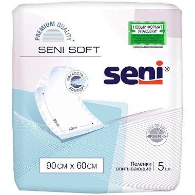 Купить Seni Soft пеленки 5 шт 60 см х 90 см 4 капли