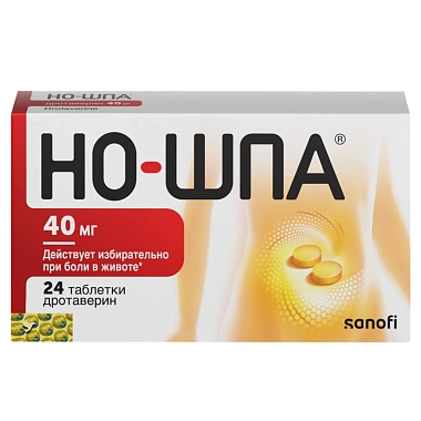 Купить Но-шпа 40 мг 24 шт таблетки