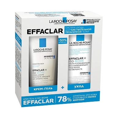 Купить La Roche-Posay Effaclar H Iso-Biome набор 200 мл крем-гель очищающий + 40 мл уход