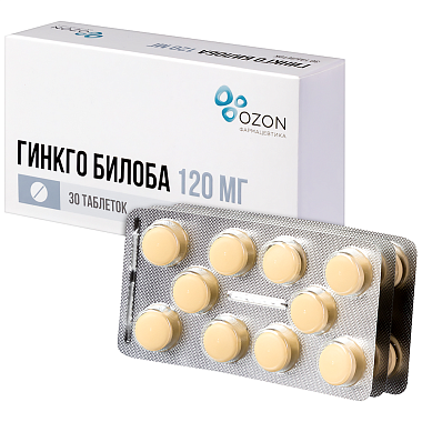 Купить Гинкго Билоба 120 мг 30 шт таблетки покрытые пленочной оболочкой