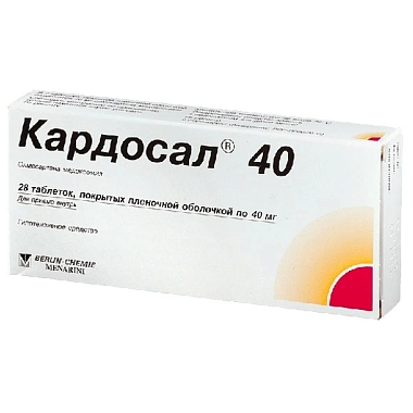 Купить Кардосал 40 40 мг 28 шт таблетки покрытые пленочной оболочкой