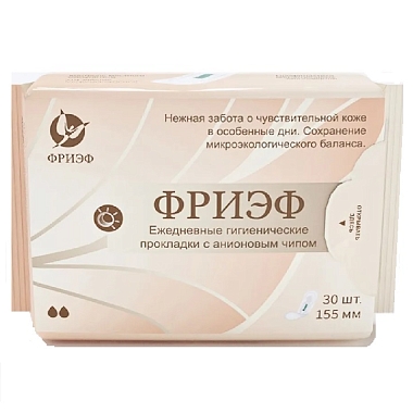 Купить Фриэф 155 мм 30 шт прокладки ежедневные гигиенические с анионовым чипом