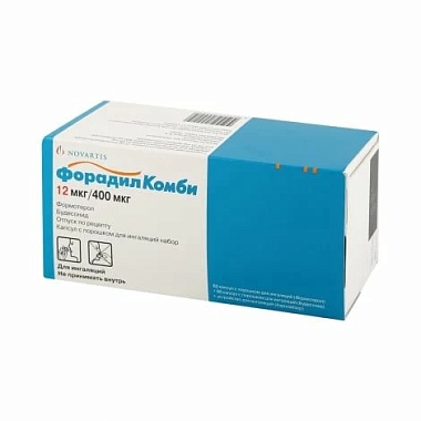 Купить Форадил Комби 400 мкг + 12 мкг 120 шт  капсулы с порошком для ингаляций порошок