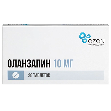 Купить Оланзапин 10 мг 28 шт таблетки покрытые пленочной оболочкой