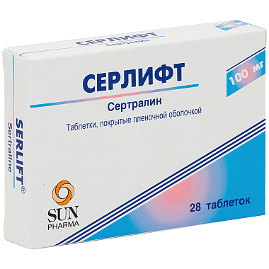 Купить Серлифт 100 мг 28 шт таблетки покрытые пленочной оболочкой
