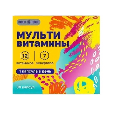 Купить Multiforte Мультивитамины витамины и минералы для взрослых 60 шт капсулы