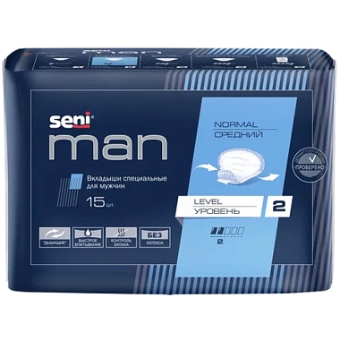 Купить Seni Man Normal 15 шт вкладыши урологические для мужчин