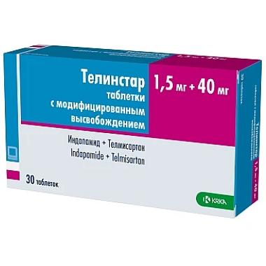 Купить Телинстар 1,5 мг + 40 мг 30 шт таблетки с модифицированным высвобождением
