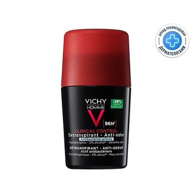 Купить Vichy Homme Clinical Control 50 мл дезодорант-антиперспирант 96 ч против избыточного потоотделения 96 ч