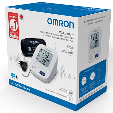 Купить Omron M3 Comfort (HEM-7155-ALRU) тонометр автоматический с адаптером + универсальная манжета