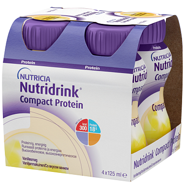 Купить Нутридринк компакт протеин 125 мл 4 шт смесь для энтерального питания ваниль