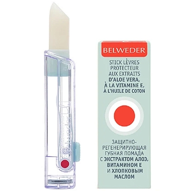 Купить Belweder 4 г помада губная защитно-регенерирующая алоэ + витамин Е + хлопковое масло