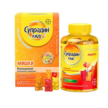 Купить Супрадин Кидс Мишки 4 г 60 шт пастилки жевательные