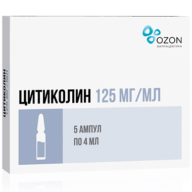 Купить Цитиколин 125 мг/мл 4 мл 5 шт раствор для внутривенного и внутримышечного введения