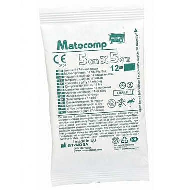 Купить Matocomp 5 см х 5 см 5 шт cалфетки стерильные 12-слойные с 17 нитями