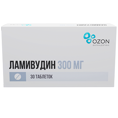 Купить Ламивудин 300 мг 30 шт таблетки покрытые пленочной оболочкой