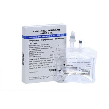 Купить Аминокапроновая кислота 5% 100 мл раствор для инфузий