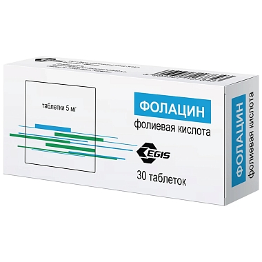 Купить Фолацин 5 мг 30 шт таблетки